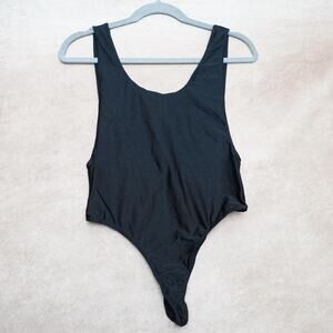 JNK Black Scoop Neck Thong Bodysuit Small
